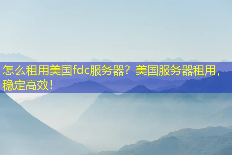 怎么租用美国fdc服务器？美国服务器租用，稳定高效！